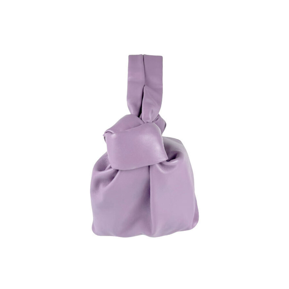 Bottega Veneta Purple Leather Double Handbag Knot Silver